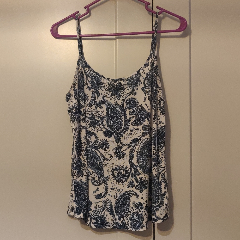 The Limited Blue Paisley spaghetti strap top